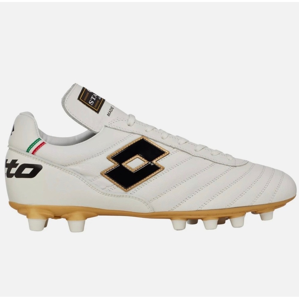 Lotto Stadio OG II FG Soccer Cleats All White / Black Mens Size 9.5 NWB No Lid